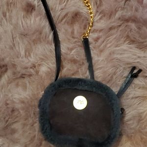 Ugg small suede and shearling crossbody.